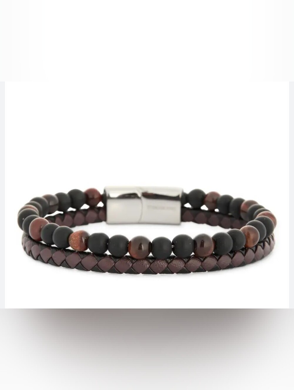Stone & Braided Strap Bracelet